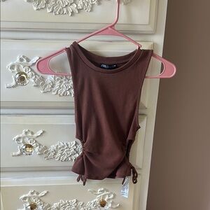 Zara Chocolate Brown Tank Top